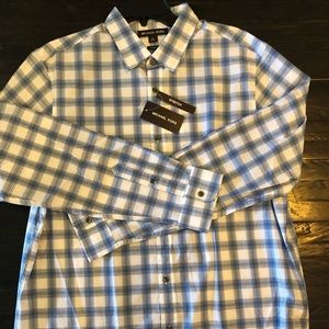 NWT Mens Michael Kors Classic Plaid Button Down